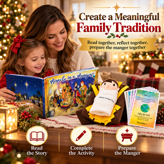 🎉Miracle In A Manger Gift Set Plush Toy Book and Activity Cards