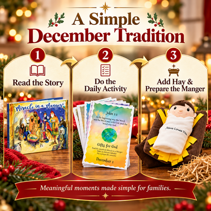 🎉Miracle In A Manger Gift Set Plush Toy Book and Activity Cards