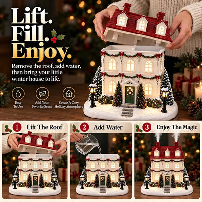 🎁Christmas House Aroma Diffuser with Glowing Windows