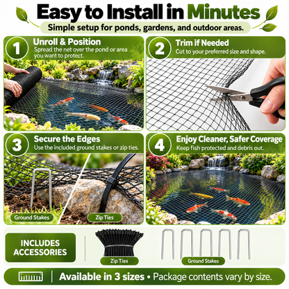 🔥Pond Netting for Koi with Stakes
