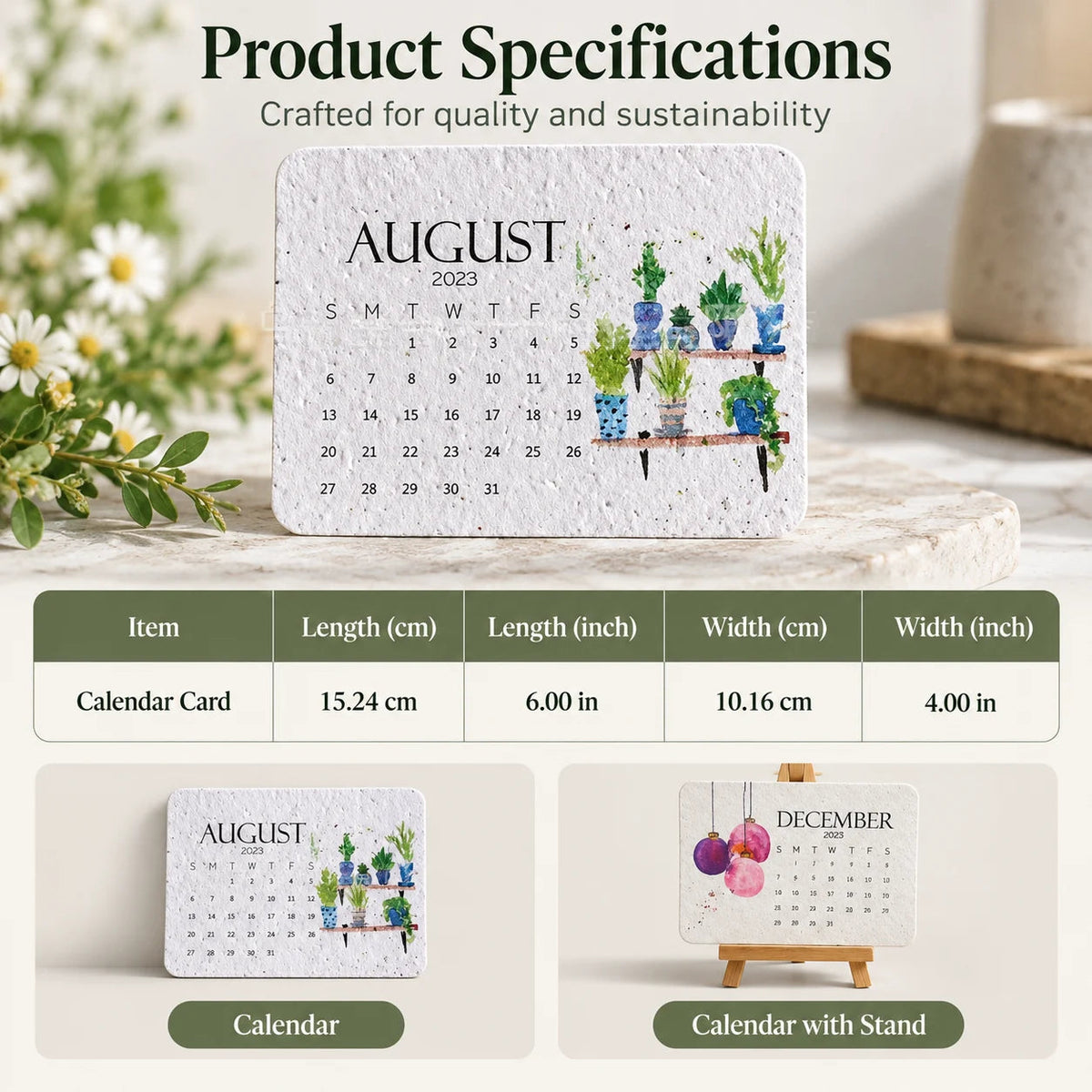 🎉Eco-Friendly Plantable “Timeless” Seed Calendar 2027