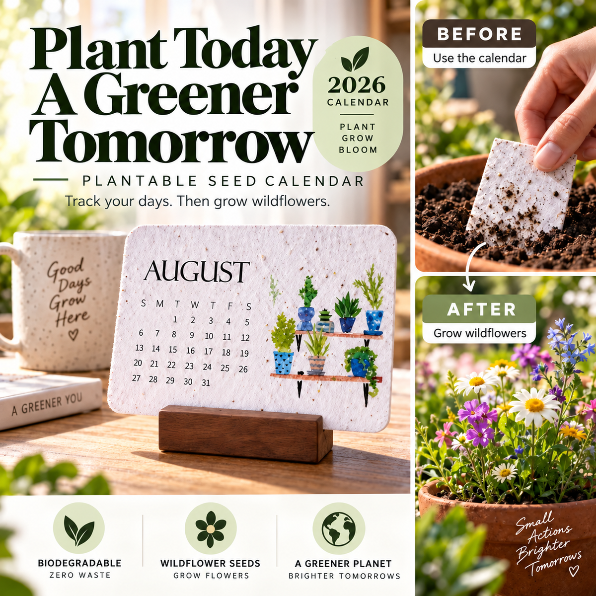 🎉Eco-Friendly Plantable “Timeless” Seed Calendar 2027