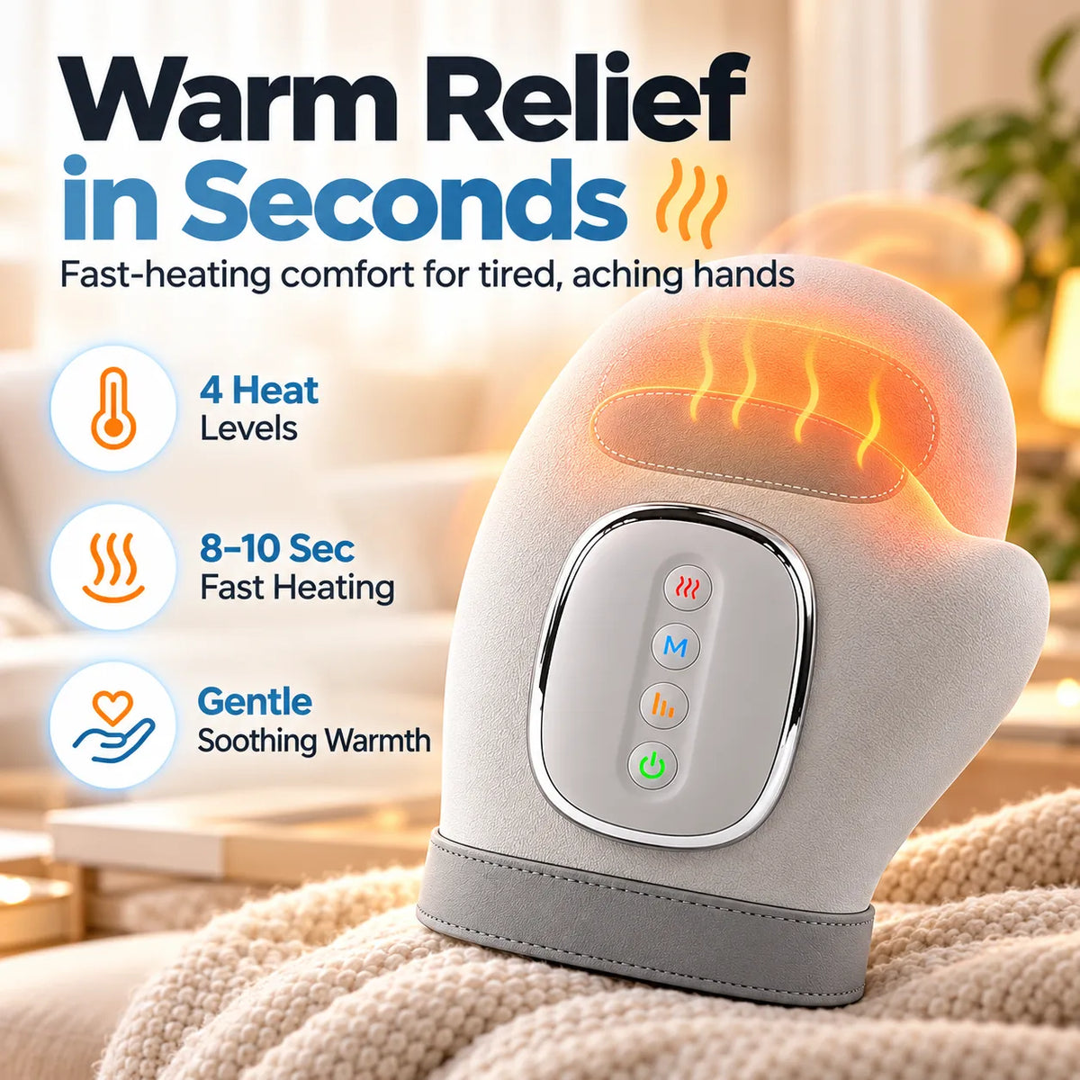 🎁Heated Hand Massager with Air Compression – Relaxing Finger & Wrist Massage Device