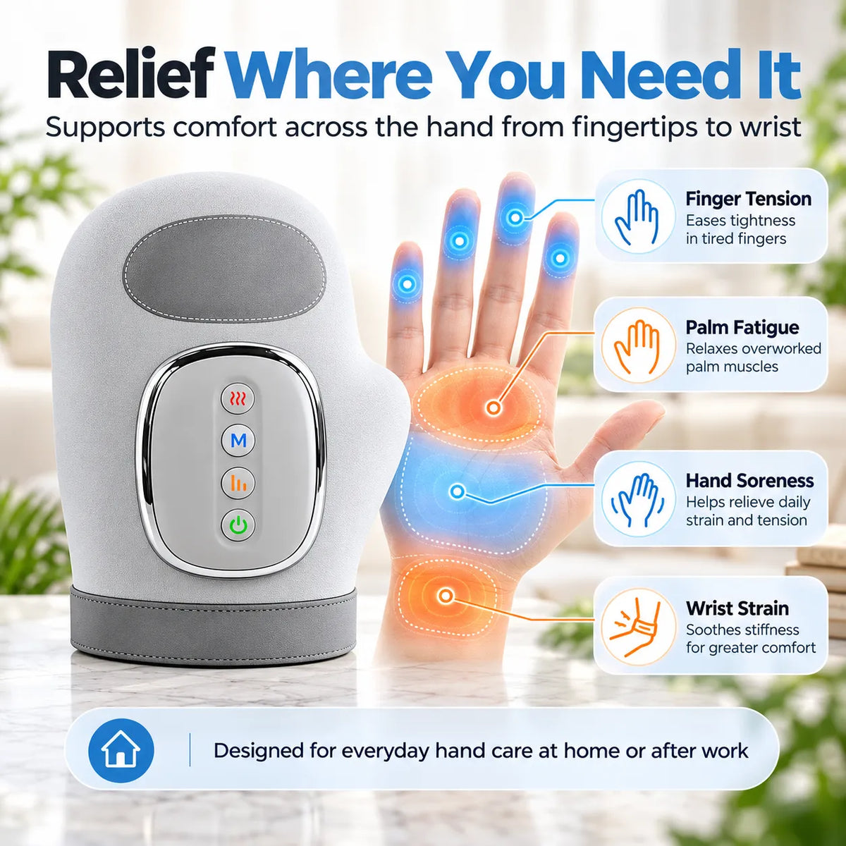 🎁Heated Hand Massager with Air Compression – Relaxing Finger & Wrist Massage Device