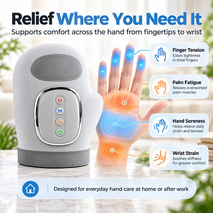 🎁Heated Hand Massager with Air Compression – Relaxing Finger & Wrist Massage Device