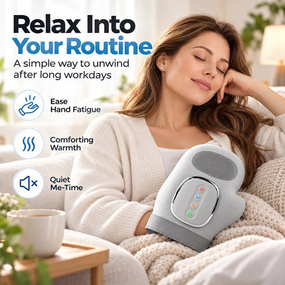 🎁Heated Hand Massager with Air Compression – Relaxing Finger & Wrist Massage Device