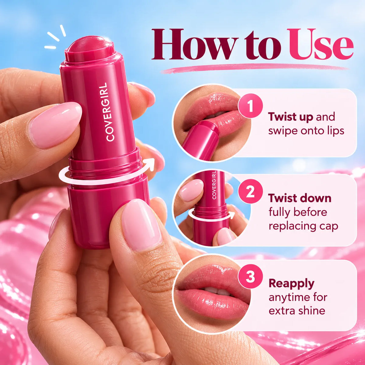🎁Juicy Lip Oil Balm Stick – Hydrating Glossy Tint,