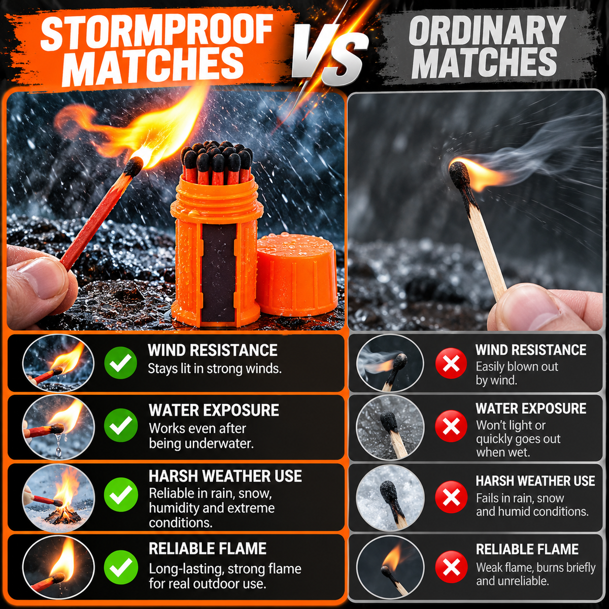 🔥Stormproof Waterproof Matches
