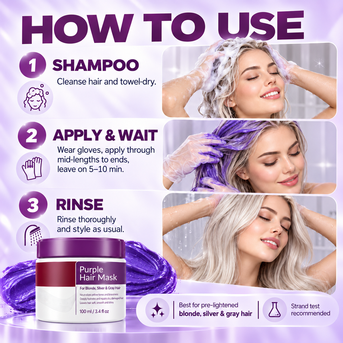 🔥Purple Toning Hair Mask – Anti-Brass & Deep Hydration