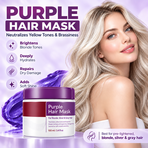 🔥Purple Toning Hair Mask – Anti-Brass & Deep Hydration