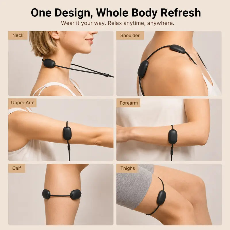 ❤️ Cordless Heated Neck Massager with 5 Modes & 16 Intensity Levels