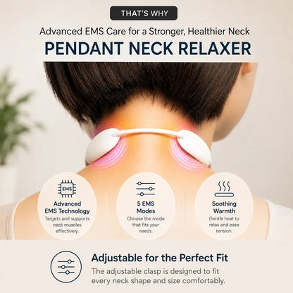 ❤️ Cordless Heated Neck Massager with 5 Modes & 16 Intensity Levels