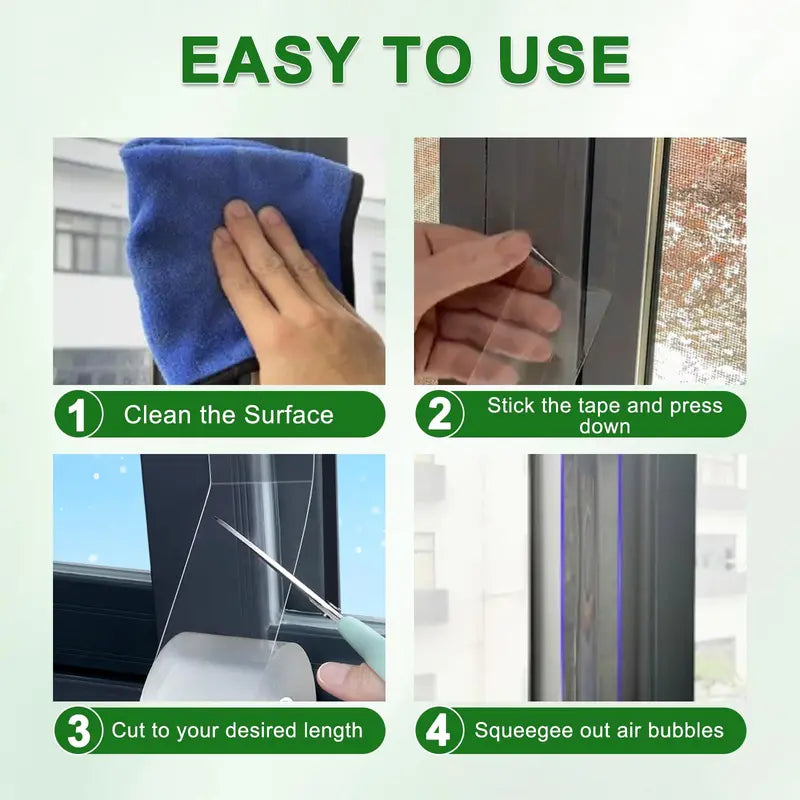 🎀Clear Self-Adhesive Weather Sealing Tape – Window & Door Gaps