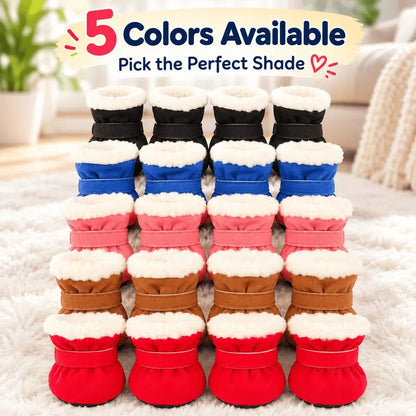 🎉Soft Velvet Puppy Booties, Warm Non-Slip Paw Covers for Small Dogs