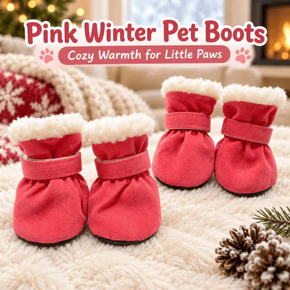 🎉Soft Velvet Puppy Booties, Warm Non-Slip Paw Covers for Small Dogs