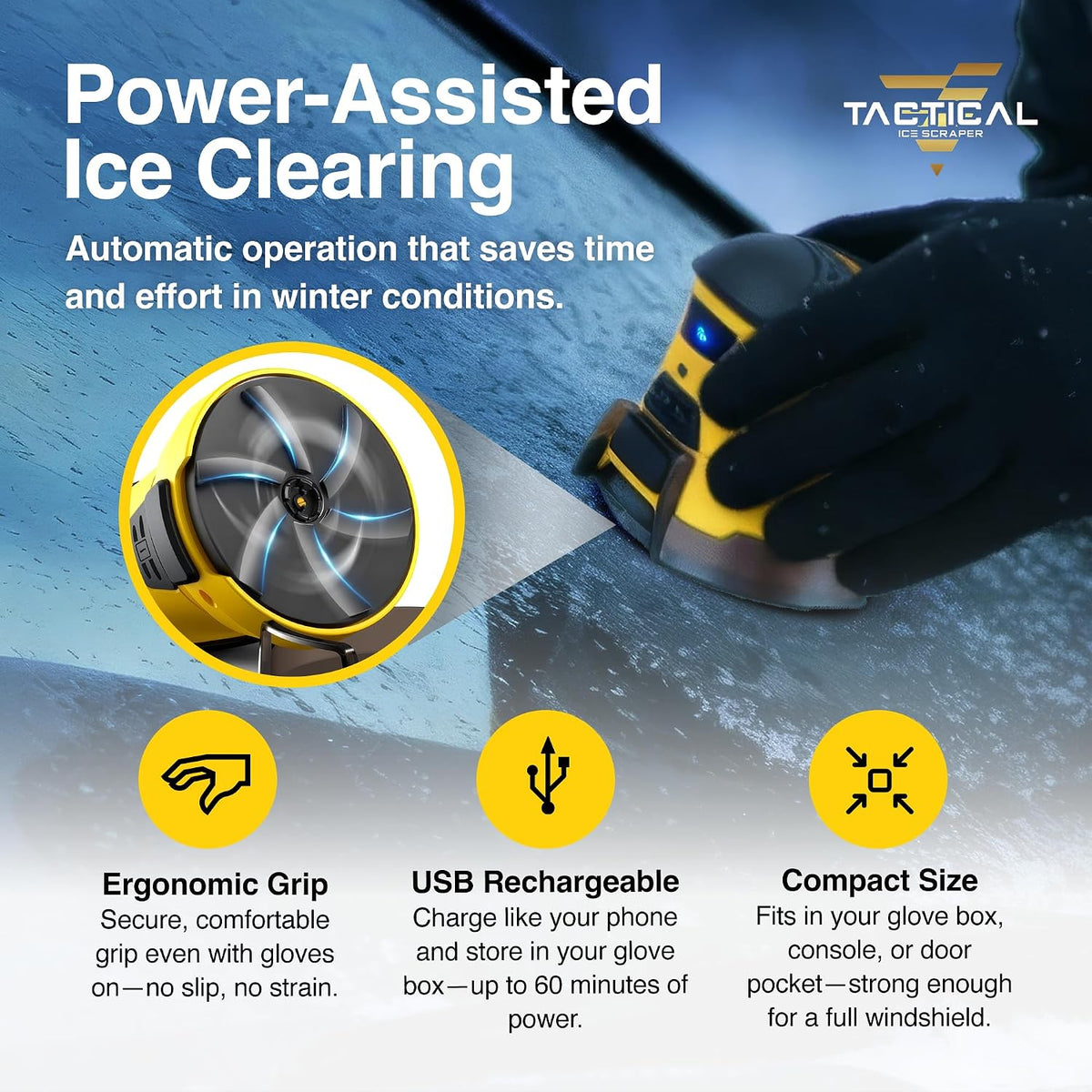 🎀Tactical Electric Ice Scraper – Cordless Rechargeable Glass Frost Removal