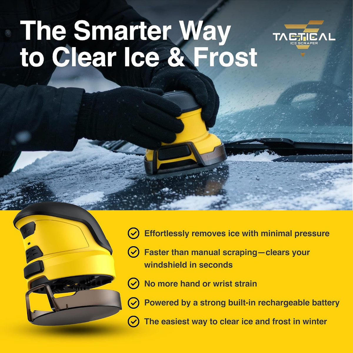 🎀Tactical Electric Ice Scraper – Cordless Rechargeable Glass Frost Removal