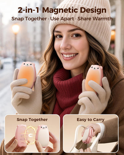 🎉Hand Warmers Rechargeable, 2-in-1 Magnetic Bear Electric