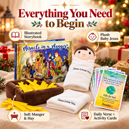 🎉Miracle In A Manger Gift Set Plush Toy Book and Activity Cards